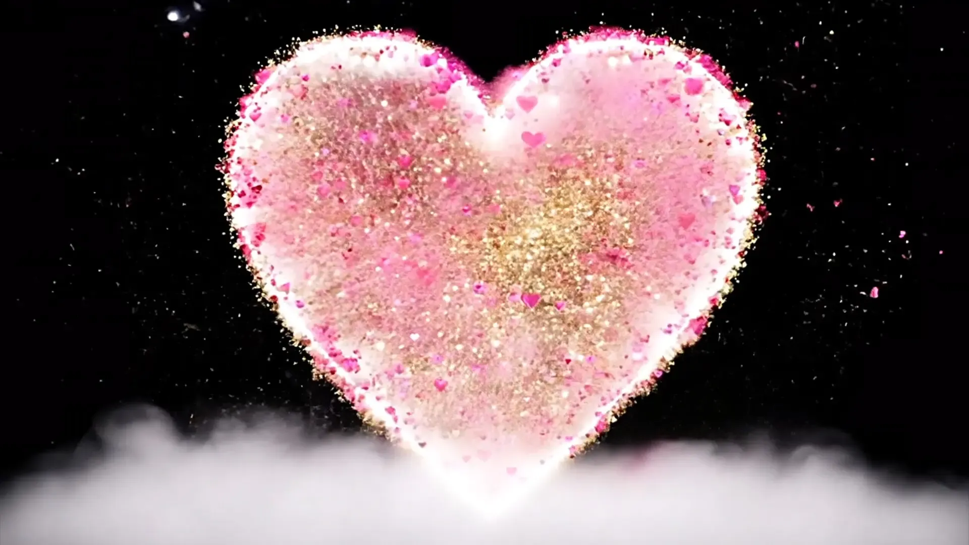 Elegant Gold Heart Particles Overlay for Special Occasion Projects